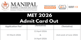 MET Admit Card 2026 Out; Phase 1 Exam on April 13-14